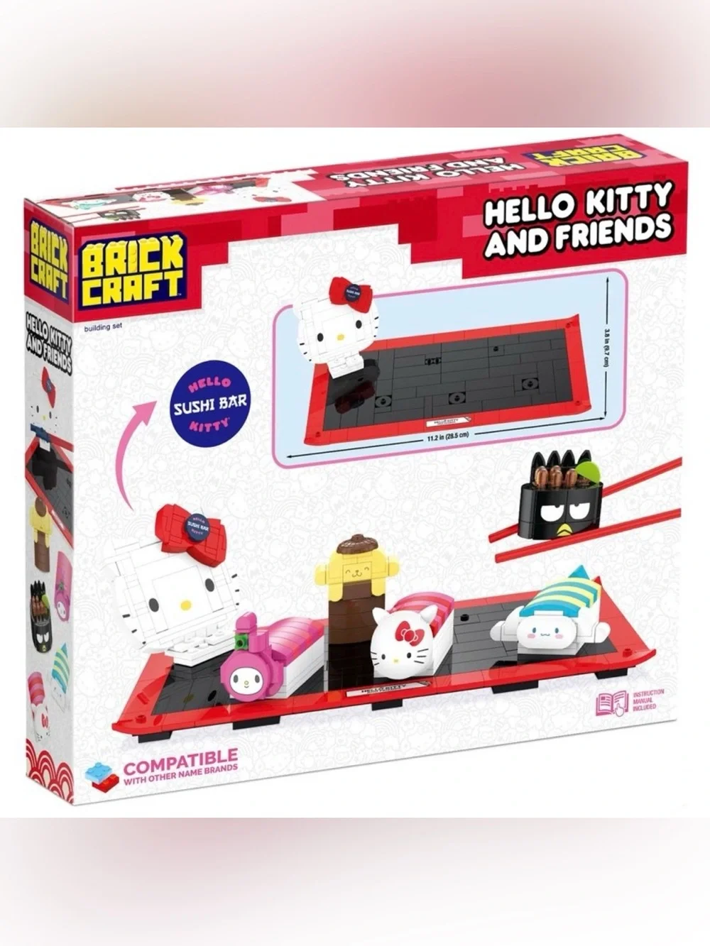 Hello Kitty Sushi Bar Building Set - Pink, Red, Black, White, Blue